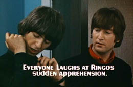 EVERYONE LAUGHS AT RINGO'S SUDDEN APPREHENSION.